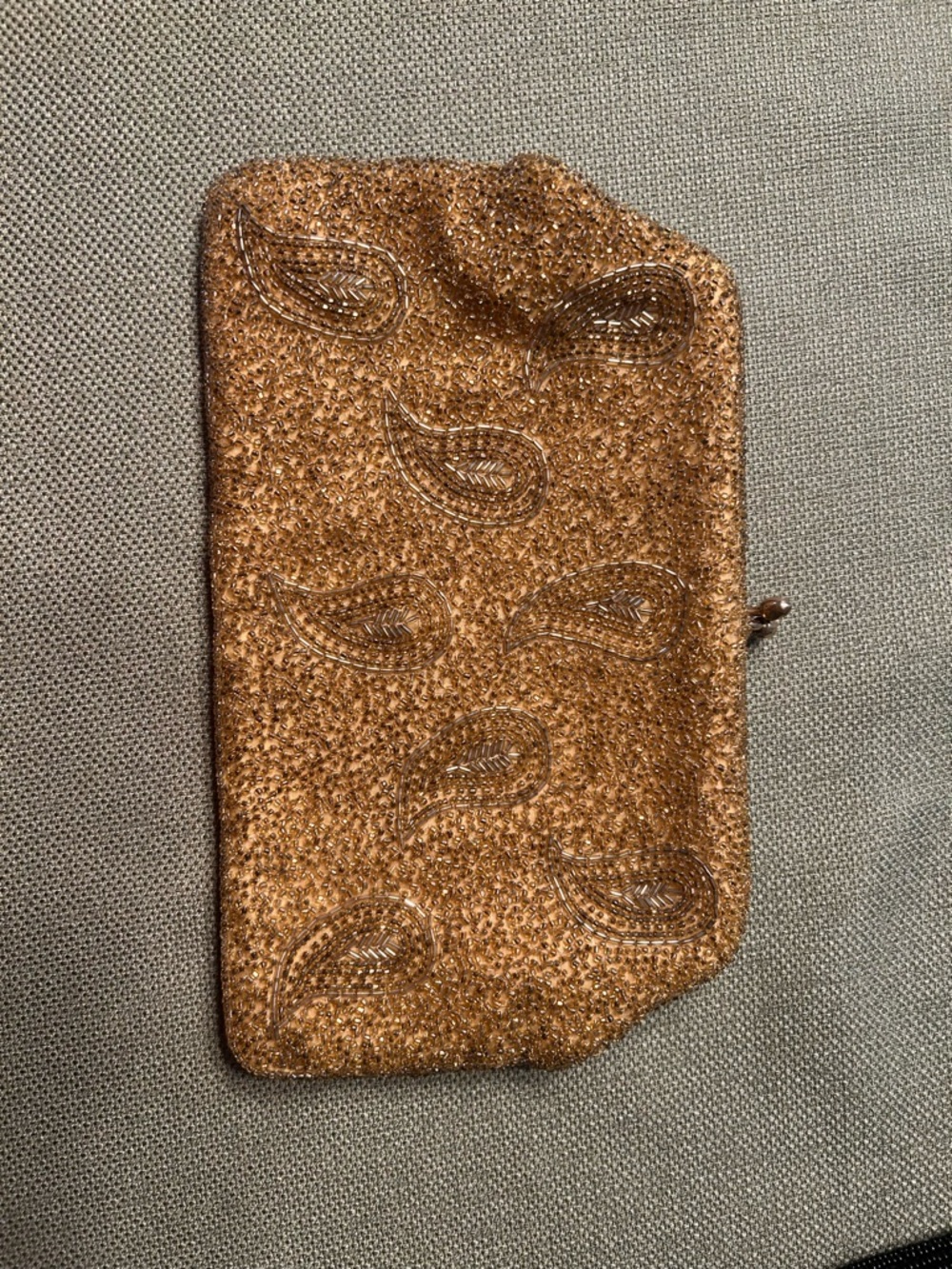 Glamorous Vintage Gold Beaded Clutch Late 1950’s-Early 1960’s Party Evening Out